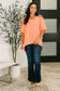 Counter Part Crinkle Woven V-Neck Top in Coral