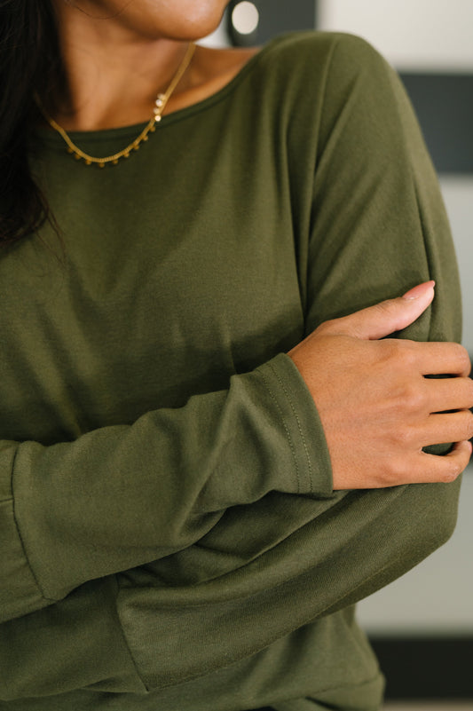 Dinner Plans Dolman Long Sleeve Top