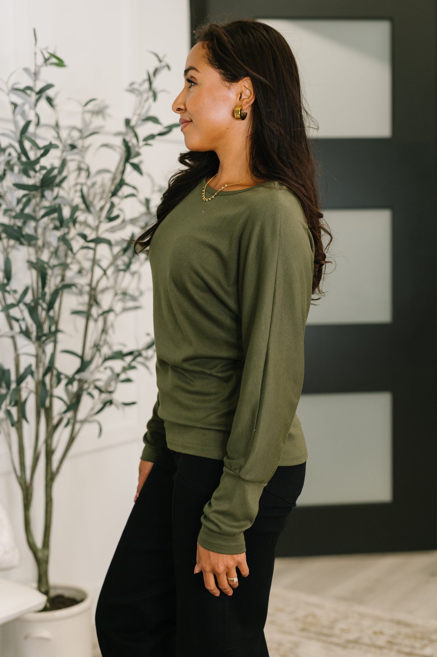 Dinner Plans Dolman Long Sleeve Top