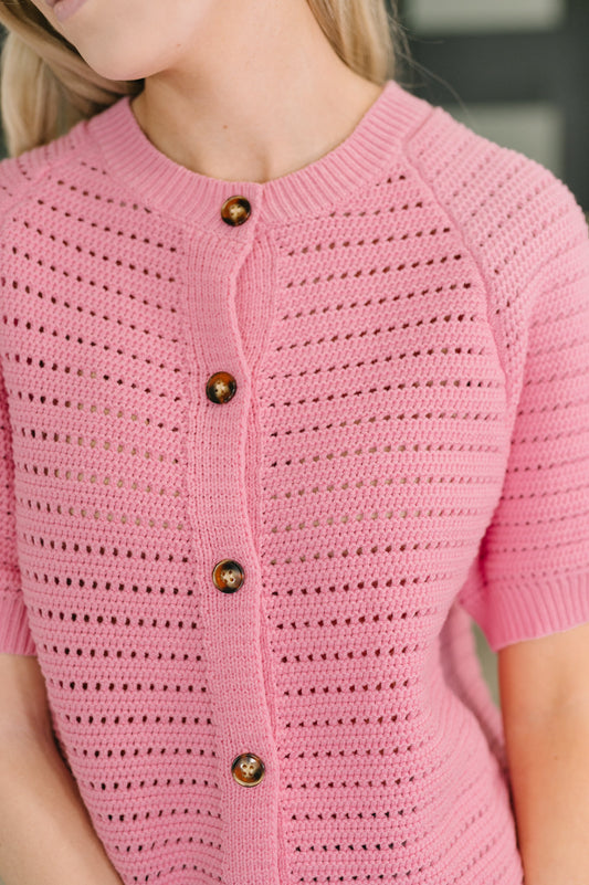 Dreaming All Day Sweater Knit Button Down