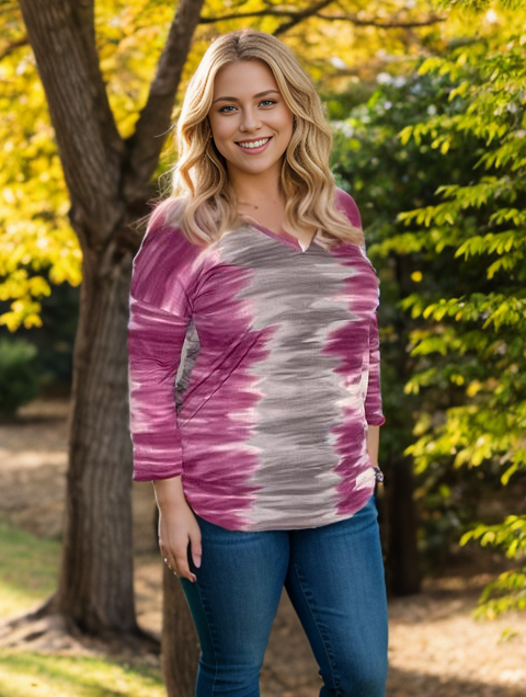 Drifting Away Long Sleeve Tie Dye Top