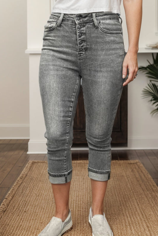 Dusty Charcoal - Judy Blue Capris