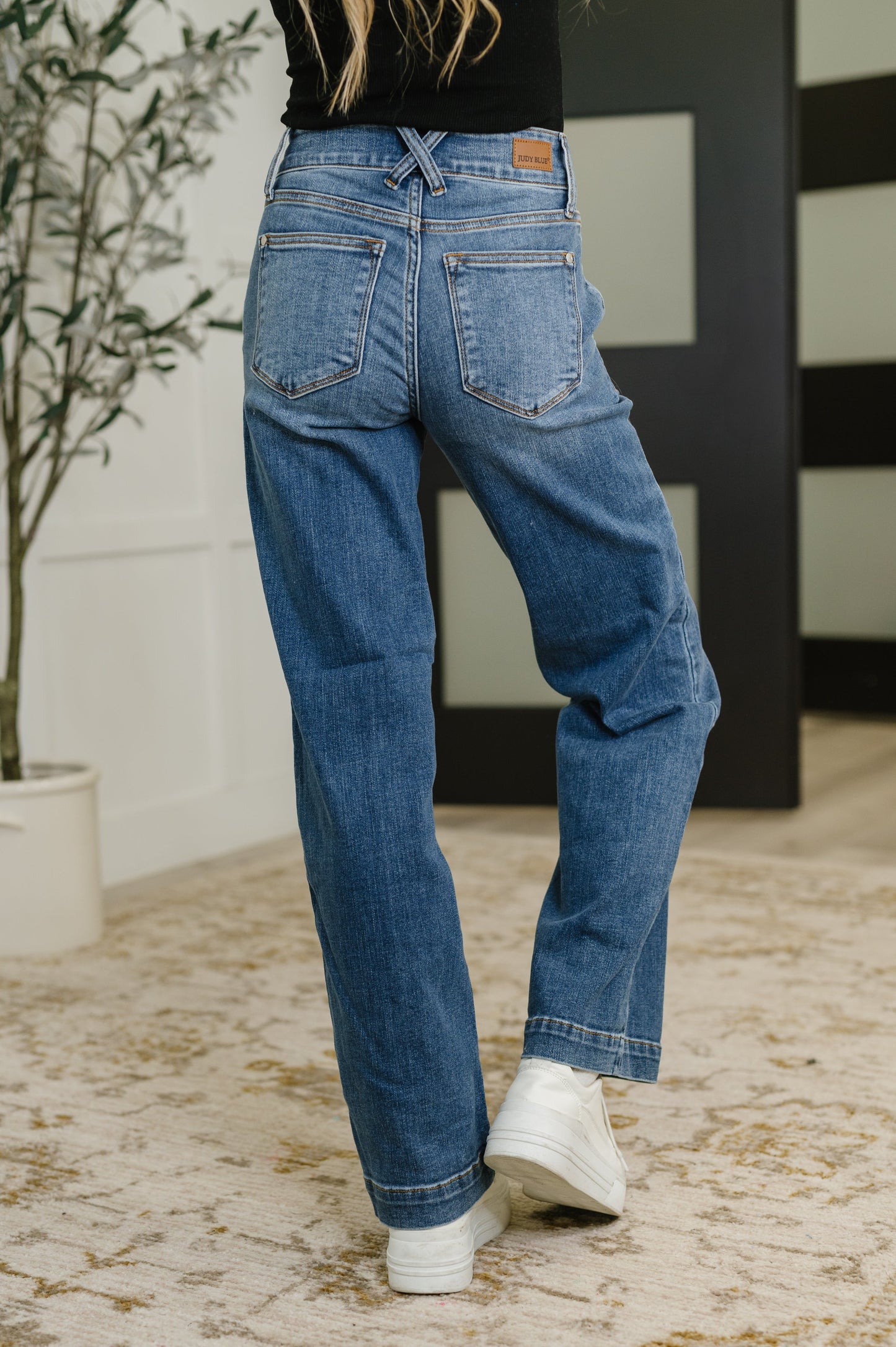 Judy Blue High Rise Double Button Wide Leg Jeans