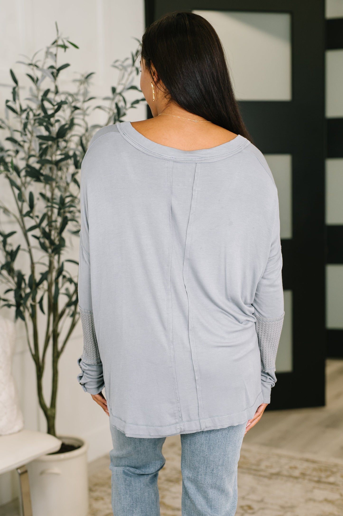 Feel That Something Contrast Sleeve Top