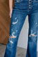 Judy Blue Mid Rise Distressed Button Fly Flare Jeans