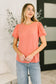 Grace & Virtue Balloon Sleeve Blouse in Coral