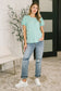 Grace & Virtue Balloon Sleeve Blouse in Mint