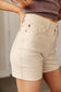 Judy Blue High Rise Garment Dyed Shorts in Bone