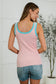 Handled It Contrast Trim Tank in Pink