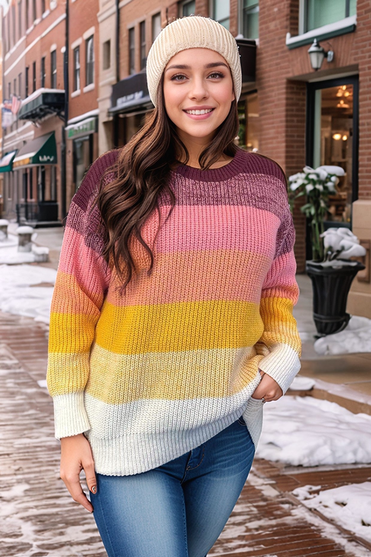 Hawaiian Sunsets - Stripe Sweater