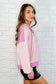 Here for Now Color Block Hoodie in Pink