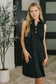 High Tide High Neck Embossed Sleeveless Dress in Black
