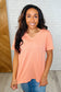 I Don't Have to Choose V-Neck Tee in Apricot Ice