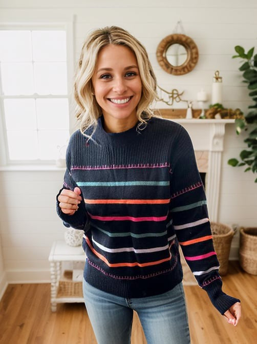 Colorful Striped Sweater - 2 Colors