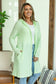 Claire Hooded Waffle Cardigan - Lime
