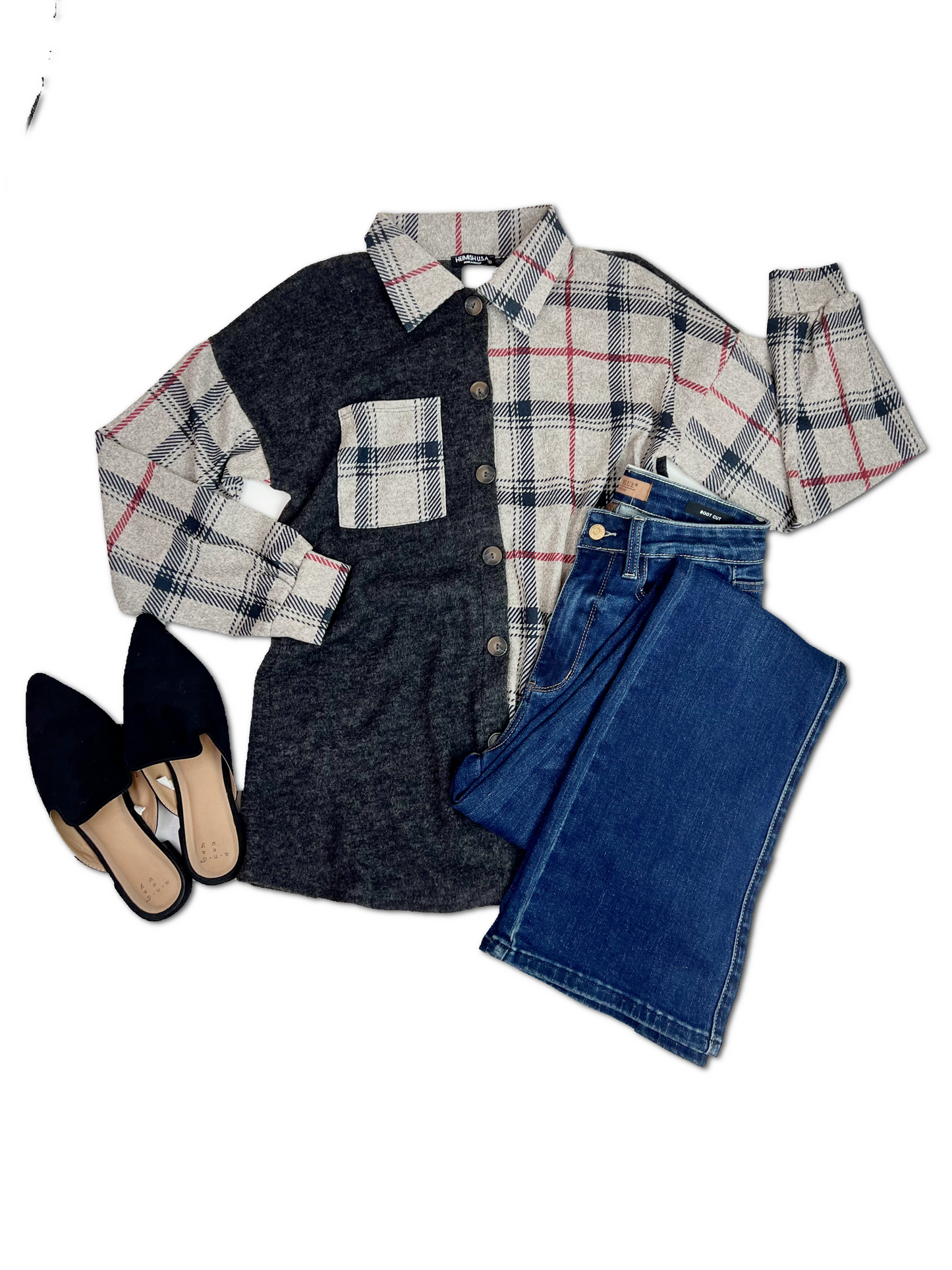 Fireside Memories - Color Block Plaid Shacket