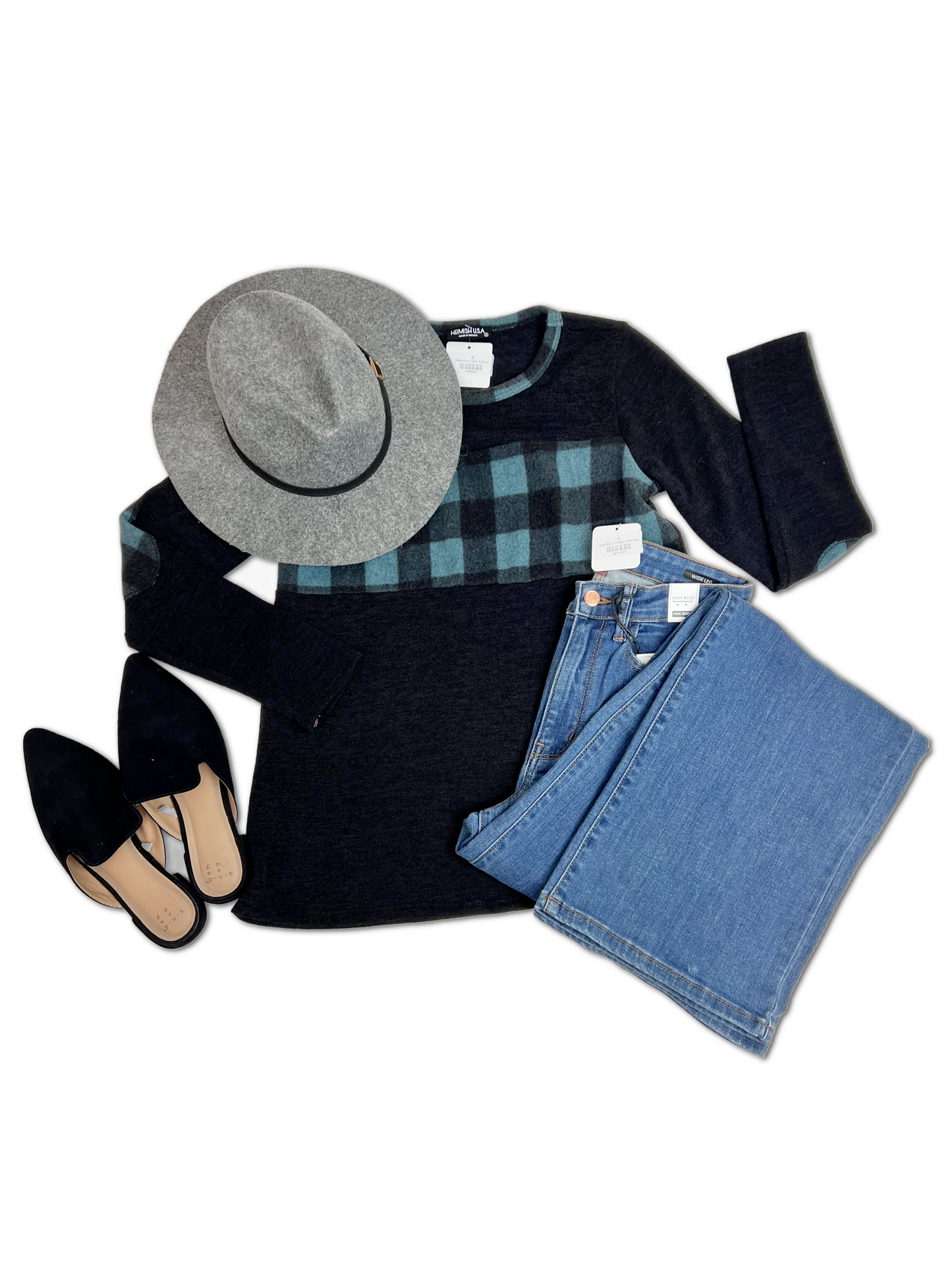 Balanced in Teal - Plaid Pullover