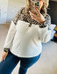 White Leopard Waffle Knit Top