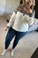 White Leopard Waffle Knit Top