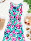 Sydney Scoop Dress - Aqua Floral