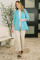 I'm Really That Gal Open Front Blazer in Aqua