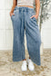 In or Out Wide Leg Cropped Pants Blue Grey