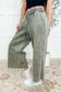 In or Out Wide Leg Cropped Pants Lt Olive