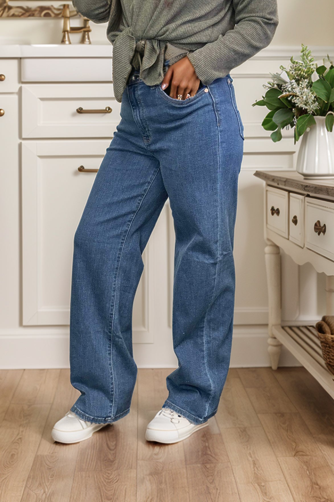 Judy Blue High Rise Vintage Wide Leg Jeans