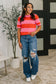 Known for a While Knit Blouse in Pink and Red