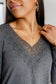 Lacey Long Sleeve V Neck Top In Gray