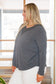 Lacey Long Sleeve V Neck Top In Gray