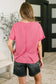 Leave It to Me Waffle Knit Relaxed Tee in  Pink
