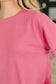 Leave It to Me Waffle Knit Relaxed Tee in  Pink