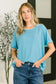 Leave It to Me Waffle Knit Relaxed Tee in Teal