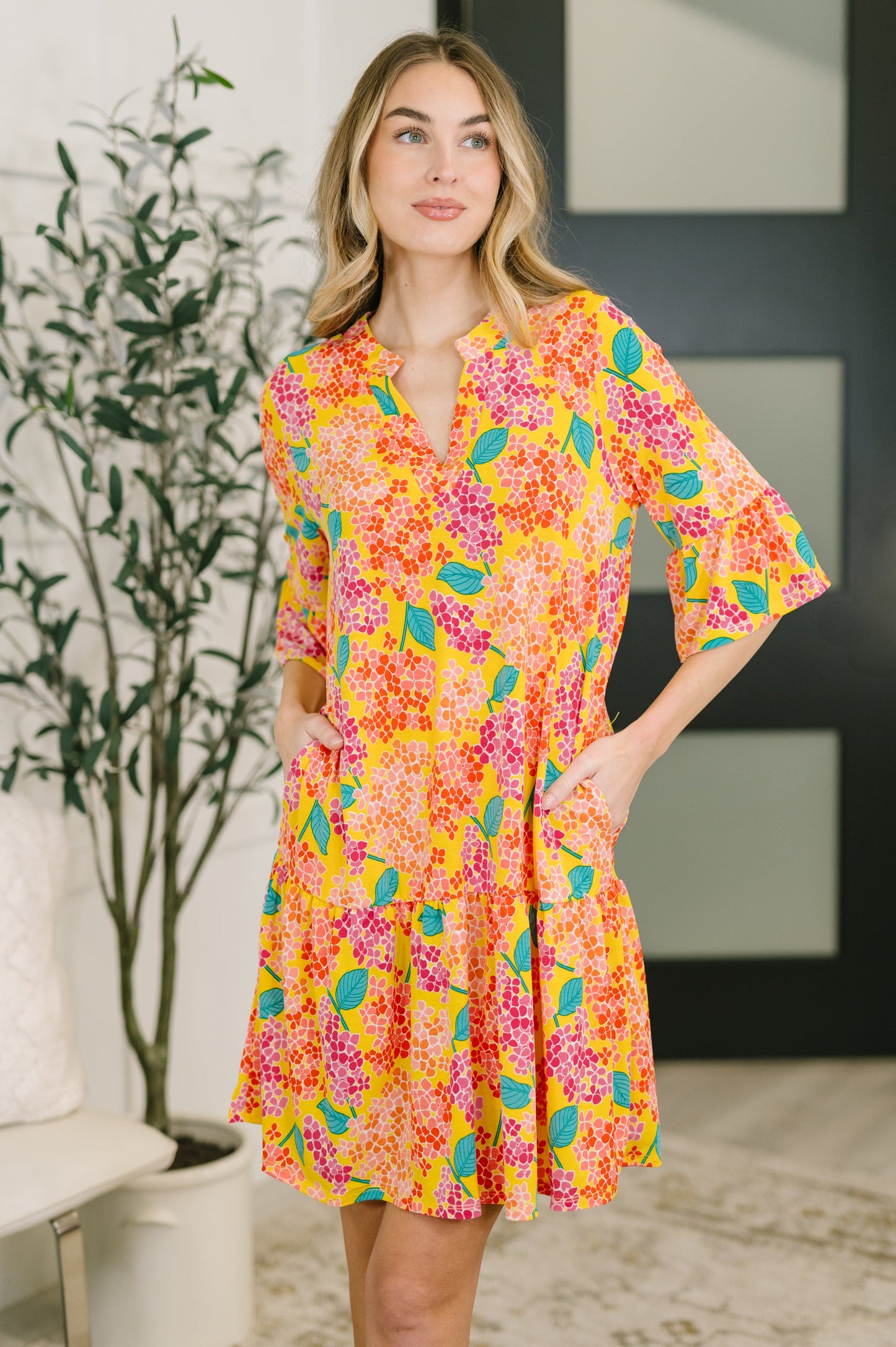Lizzy Sunday Dress in Leaf Multi Floral