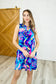 Lizzy Tank Dress in Bright Royal Floral