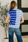 Lonely Traveler Striped Quarter Zip Vest in Blue