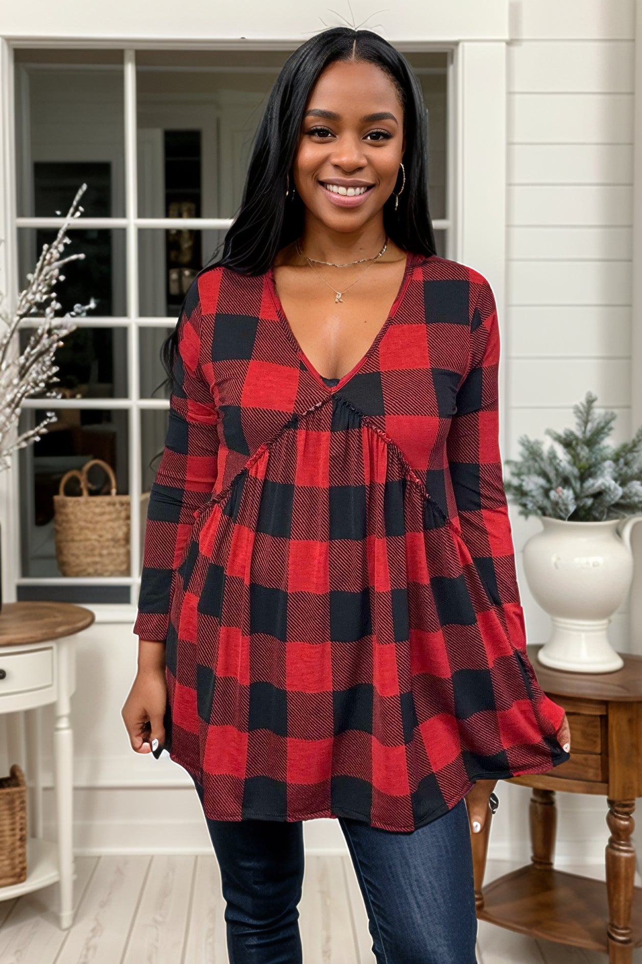 Love Actually - Buffalo Plaid Babydoll