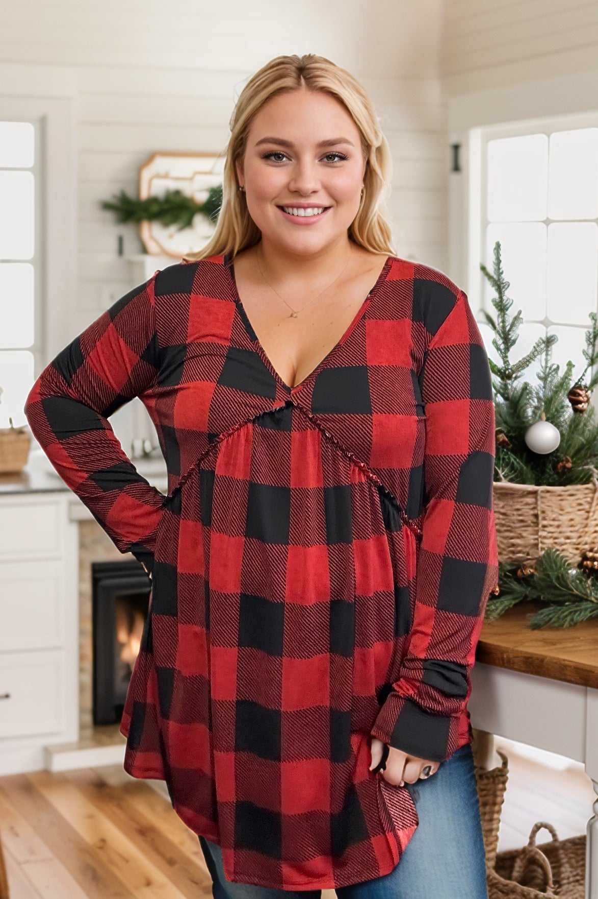 Love Actually - Buffalo Plaid Babydoll