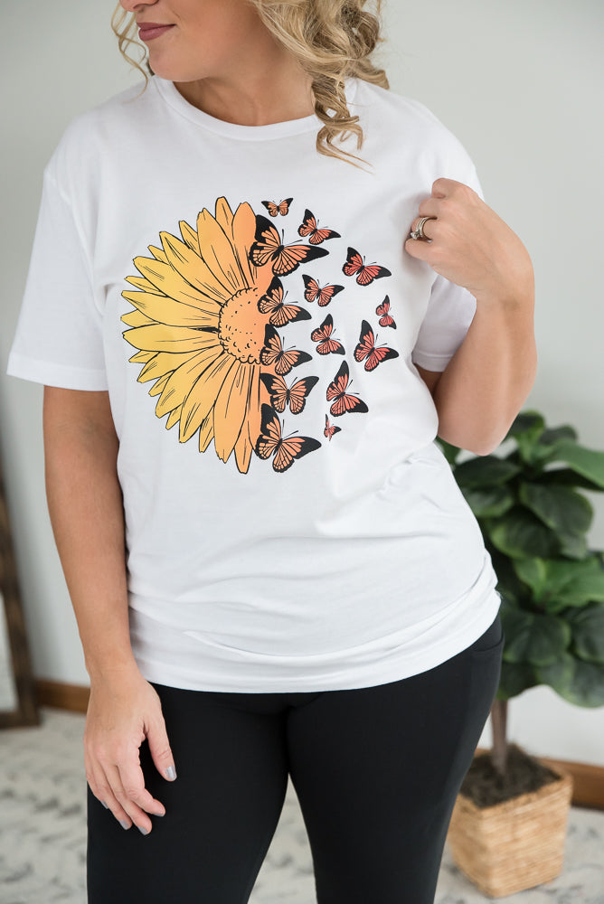 A Monarch Sunflower Graphic Tee