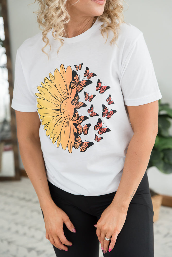 A Monarch Sunflower Graphic Tee