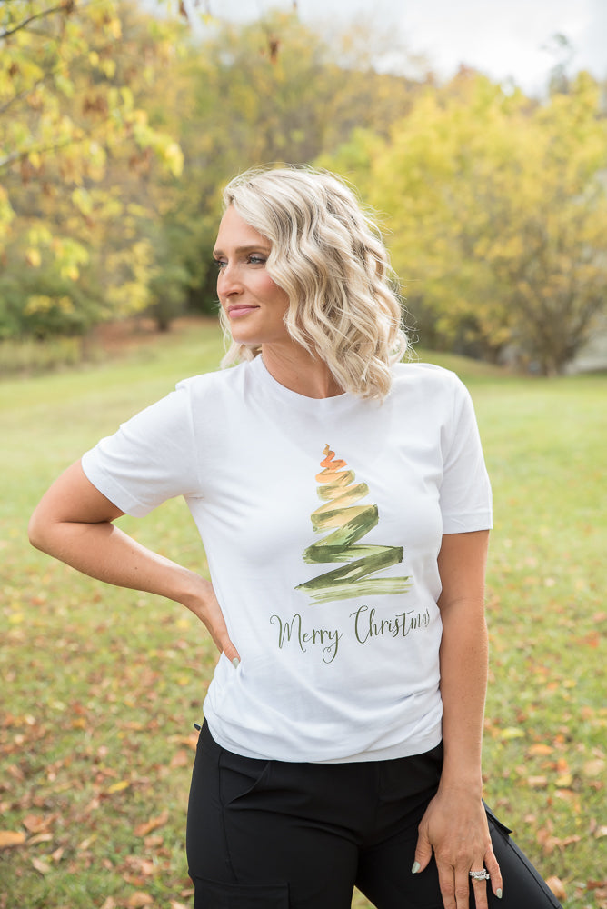 Merry Christmas Tree Graphic Tee