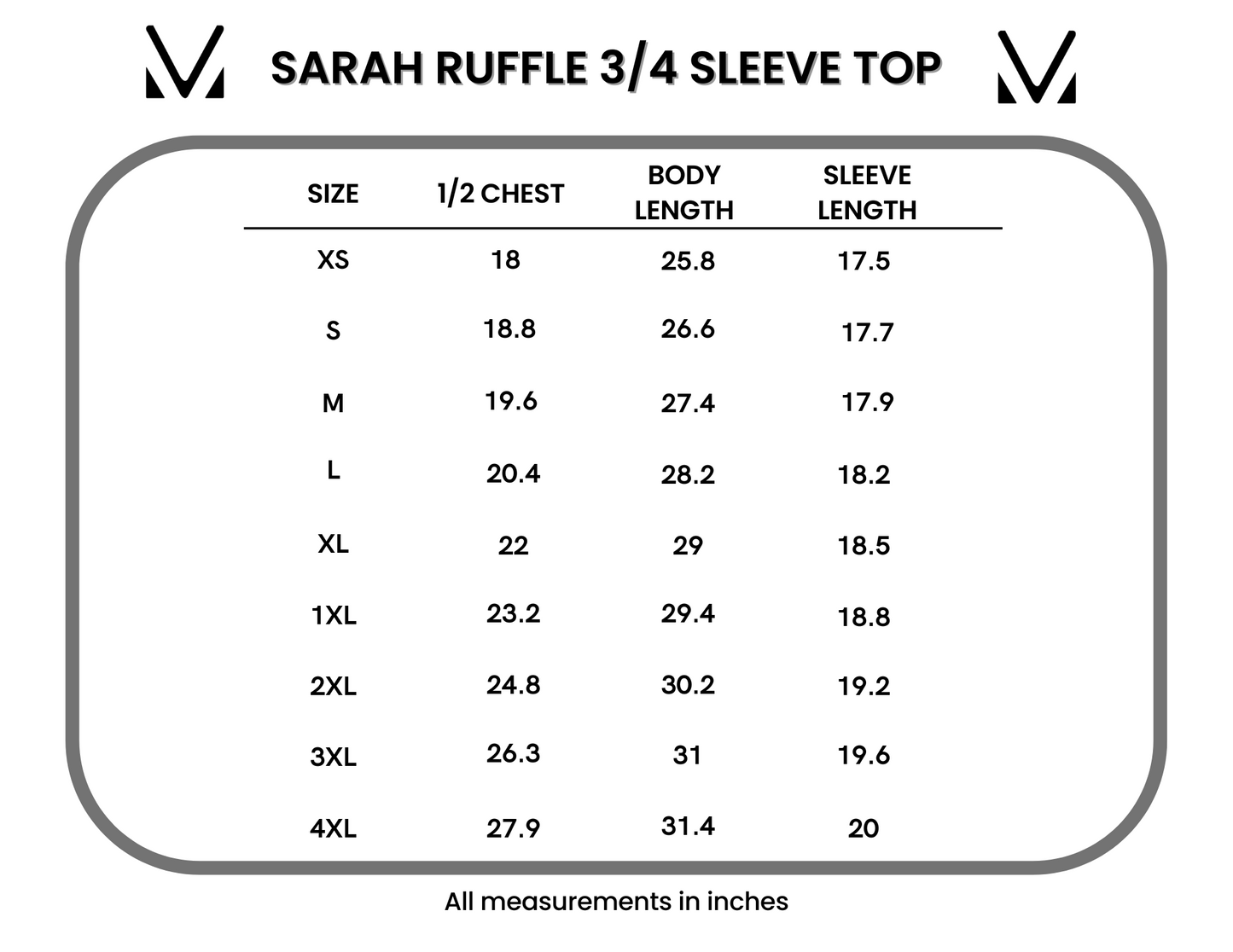 3/4 Sleeve Sarah Ruffle Top - Evergreen Christmas