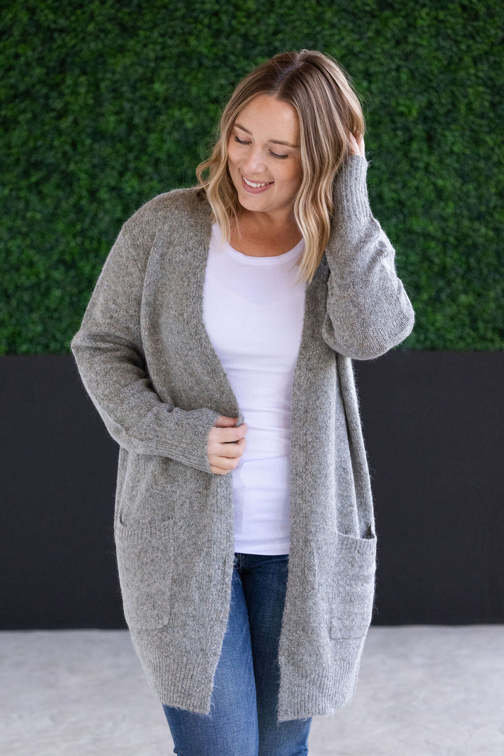 Madison Cozy Cardigan - Stormy Clouds