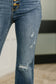 Judy Blue Mid Rise Button Fly Flare Jeans with Destroy Fray Hem