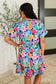 Miss Behave Bubble Sleeve Dress in Navy