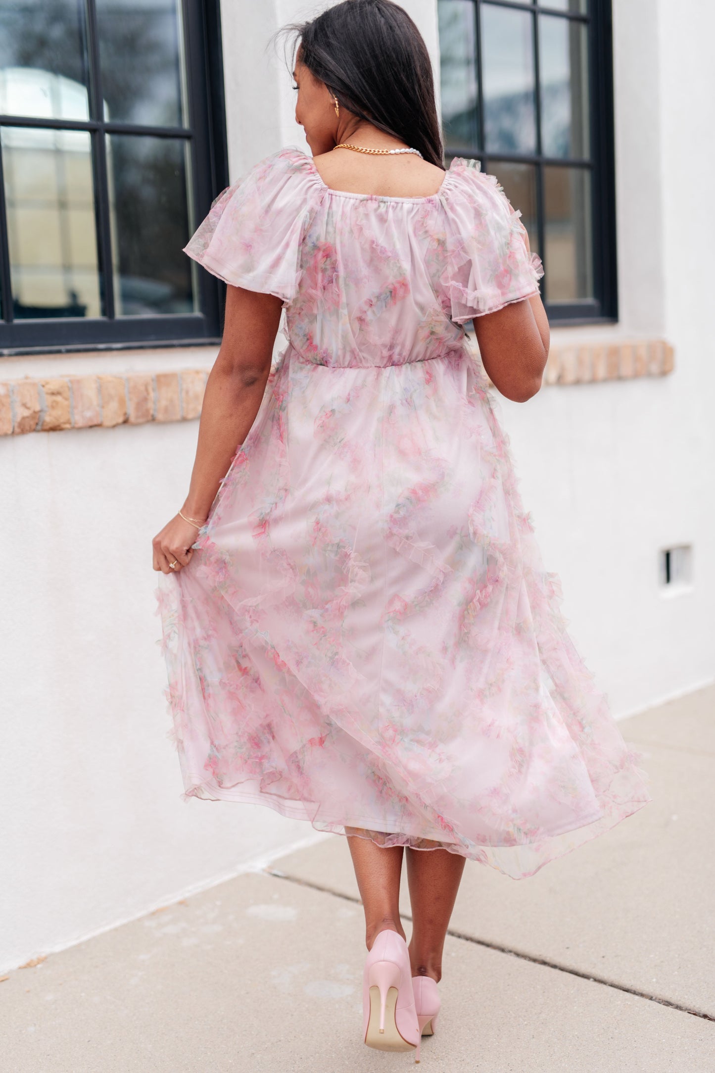 My Little Songbird Flutter Sleeve Dress