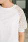 Never Too Lace Raglan Crochet Sleeve Top