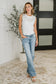 New Normal Pleat Detail Sleeveless Top in White