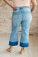 Judy Blue High Rise Wide Leg Crop Jeans in Medium Wash